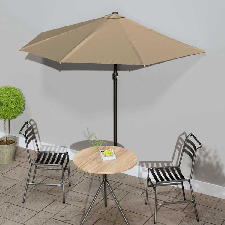 Vidaxl Balkon Parasol halb mit Aluminiumpol 270x144 cm Taupe
