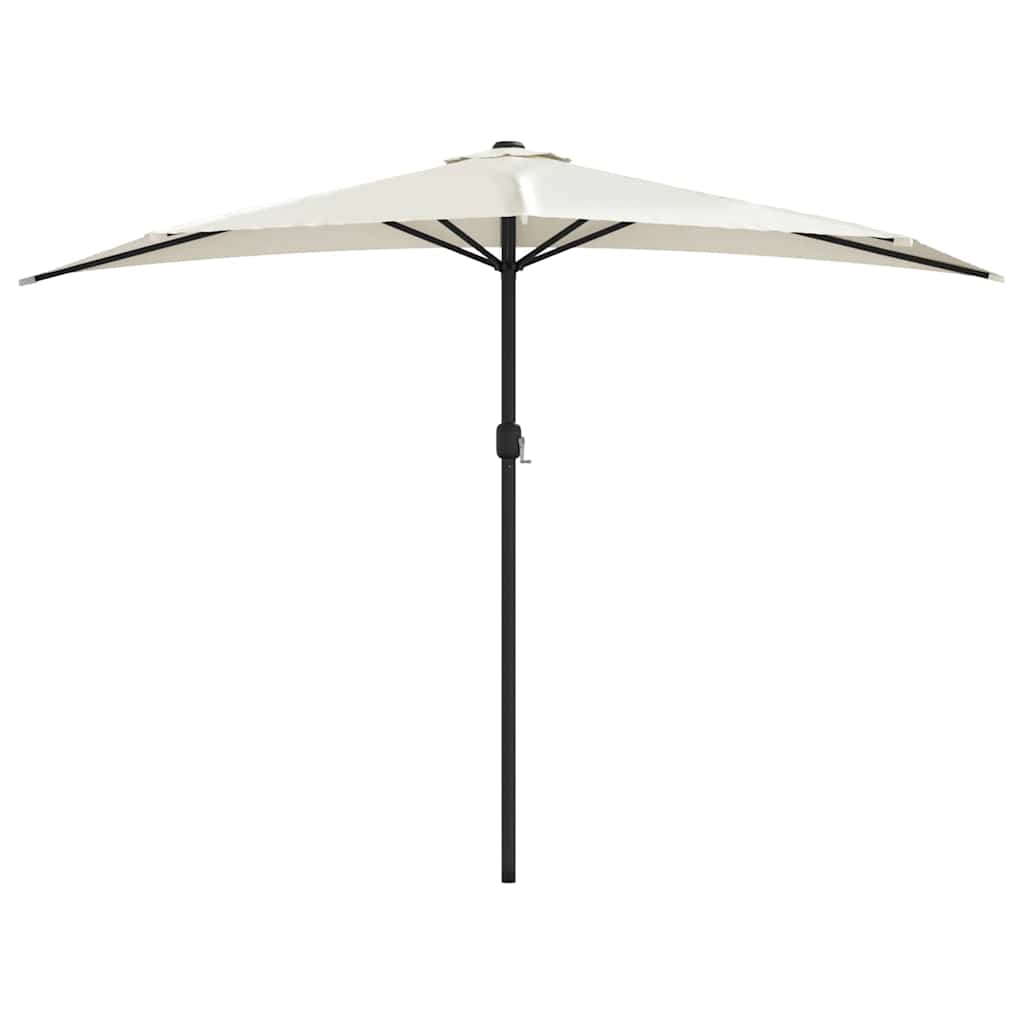 Vidaxl Balkon Parasol halb mit Aluminiumpol 300x155 cm sandgeläutet