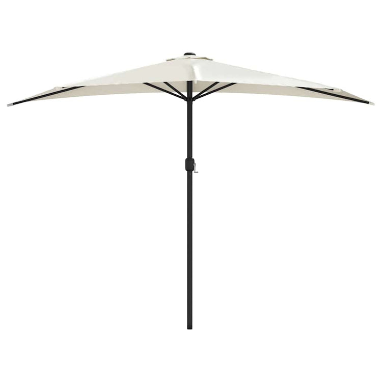 Vidaxl Balkon Parasol halb mit Aluminiumpol 300x155 cm sandgeläutet