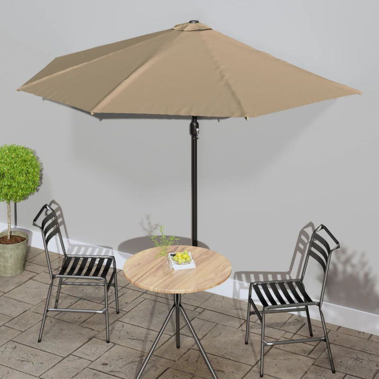 Vidaxl Balkon Parasol halb mit Aluminiumpol 300x155 cm Taupe