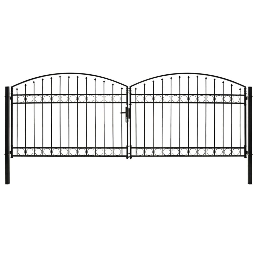 VIDAXL -Anschluss mit gekrümmten oberen Doppel 400x125 cm Stahlschwarz