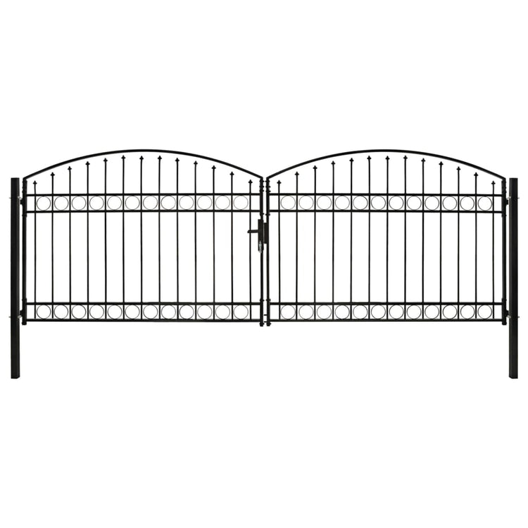 VIDAXL -Anschluss mit gekrümmten oberen Doppel 400x125 cm Stahlschwarz