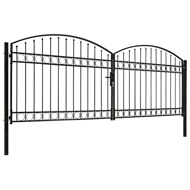VIDAXL -Anschluss mit gekrümmten oberen Doppel 400x125 cm Stahlschwarz