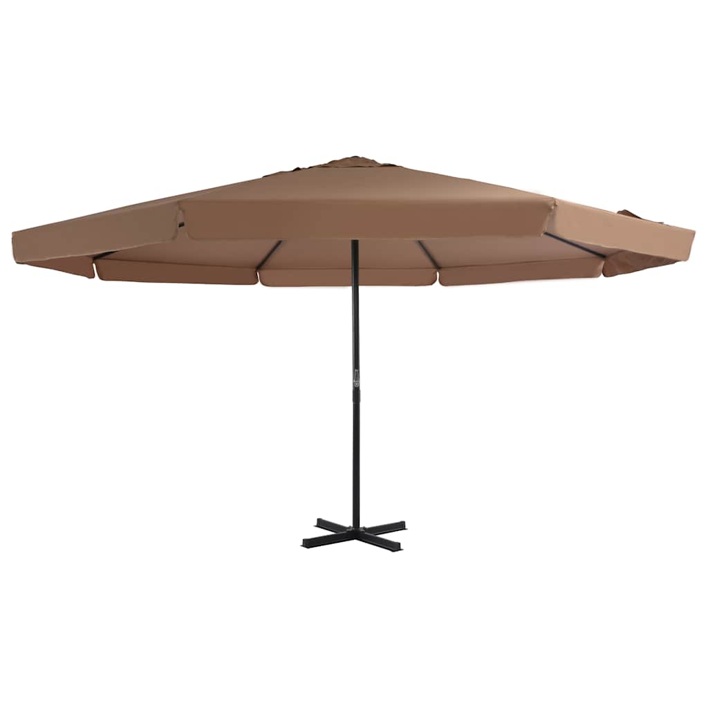 Vidaxl -Parasol mit Aluminiumpol 500 cm Taupe