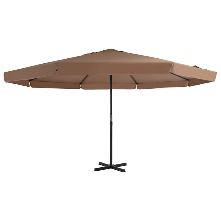 Vidaxl -Parasol mit Aluminiumpol 500 cm Taupe
