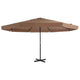 Vidaxl -Parasol mit Aluminiumpol 500 cm Taupe