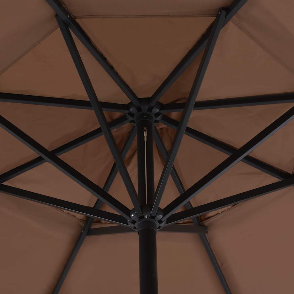 Vidaxl -Parasol mit Aluminiumpol 500 cm Taupe