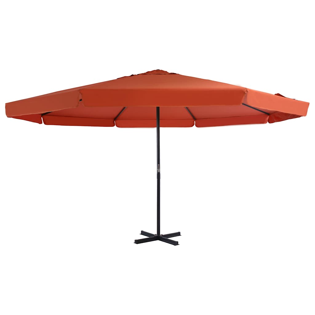 Vidaxl -Parasol mit Aluminiumpol 500 cm Terrakotta -gelöscht