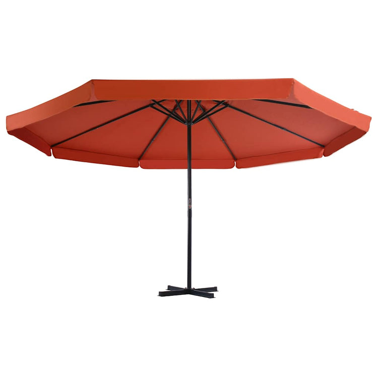 Vidaxl -Parasol mit Aluminiumpol 500 cm Terrakotta -gelöscht