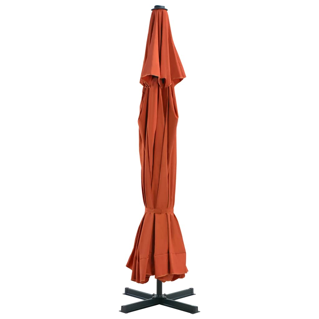 Vidaxl -Parasol mit Aluminiumpol 500 cm Terrakotta -gelöscht