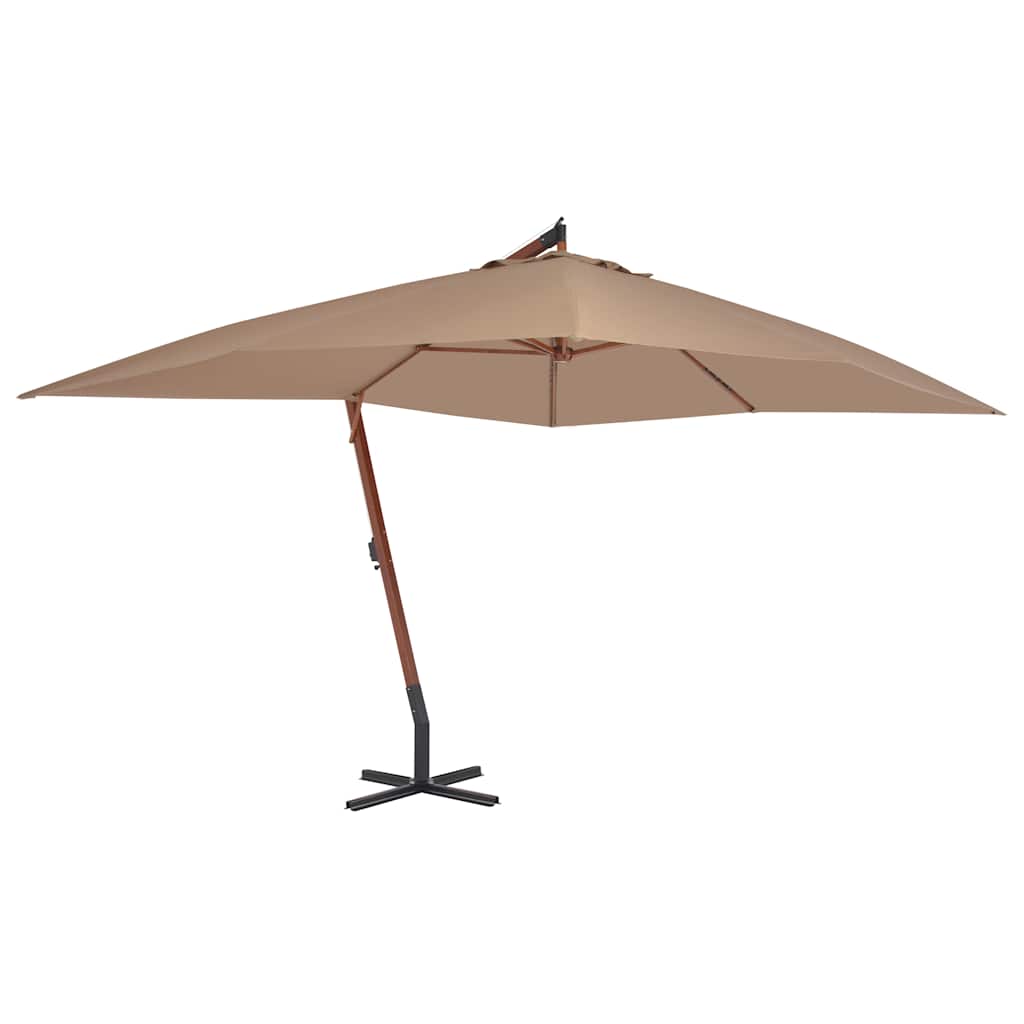 Vidaxx schwimmender Sonnenschirm mit Holzstange 400x300 cm taupe