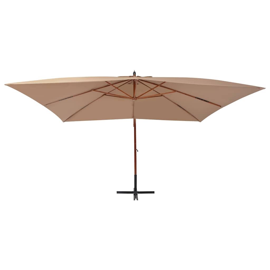 Vidaxx schwimmender Sonnenschirm mit Holzstange 400x300 cm taupe