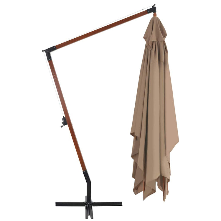 Vidaxx schwimmender Sonnenschirm mit Holzstange 400x300 cm taupe