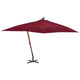 Vidaxl schwimmend Parasol mit Holzstange 400x300 cm Burgunderrot