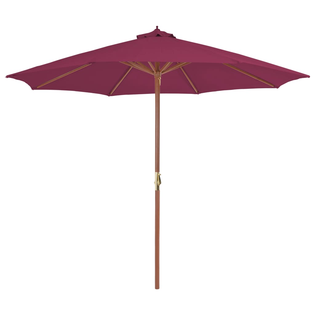Vidaxl Parasol mit Holzstange 300 cm Bordeaux Rot