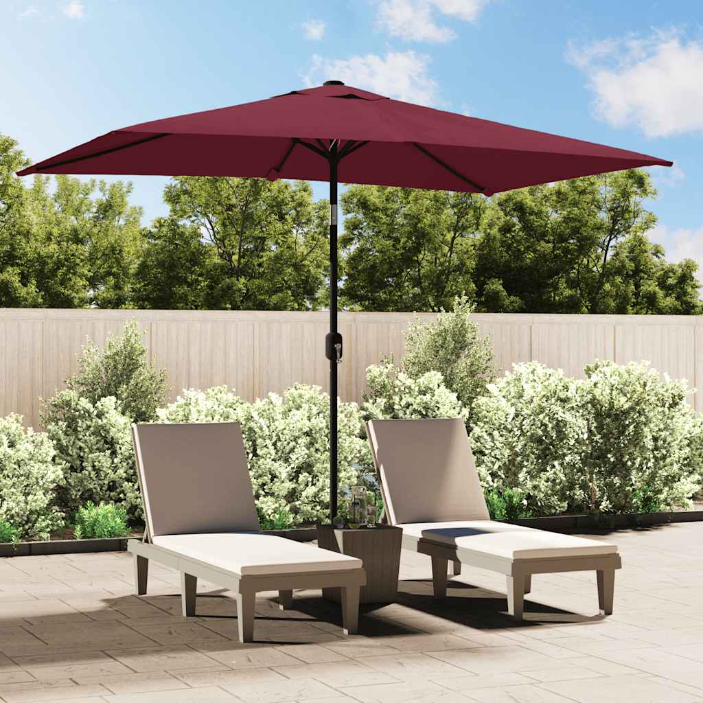 VIDAXL -Parasol mit Metallpol 300x200 cm Bordeaux Rot