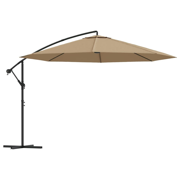 Vidaxl -schwimmendes Parasol mit Aluminiumpol 350 cm Taupe