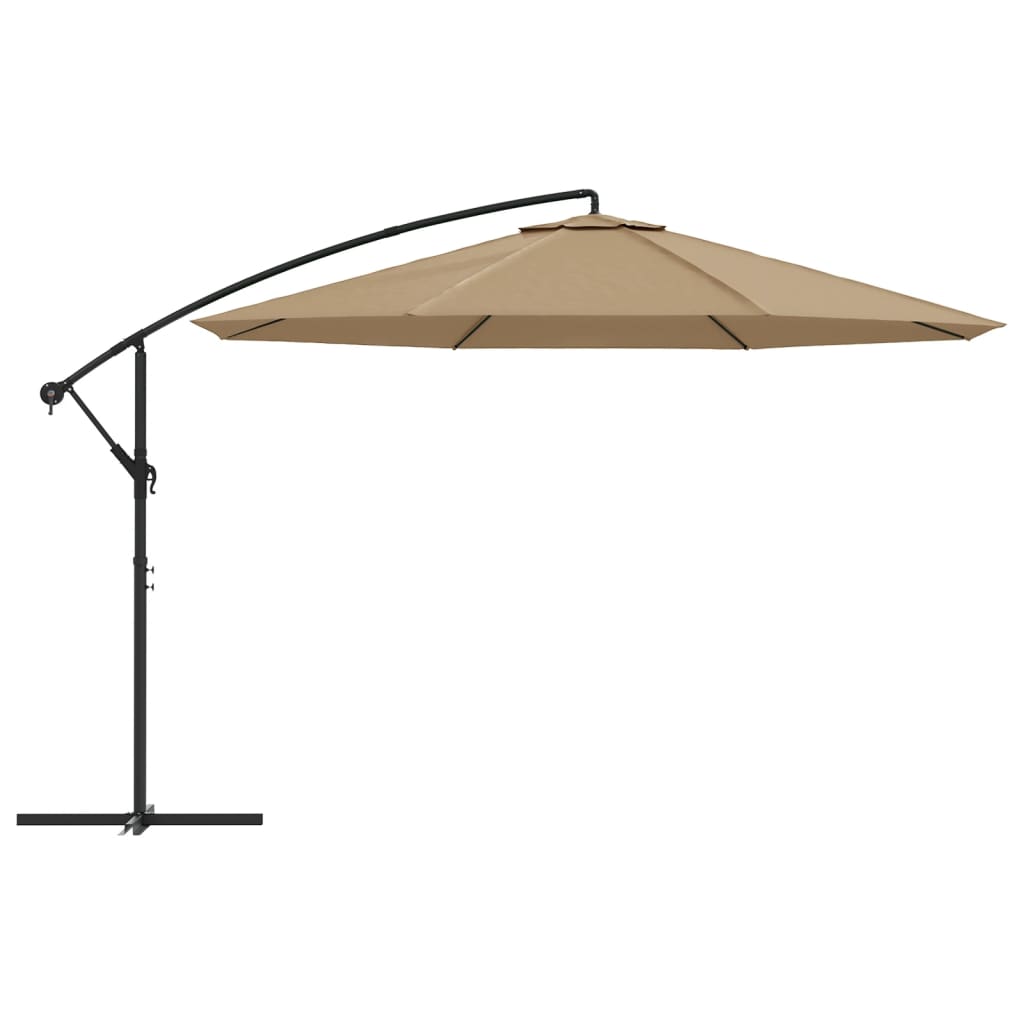 Vidaxl -schwimmendes Parasol mit Aluminiumpol 350 cm Taupe