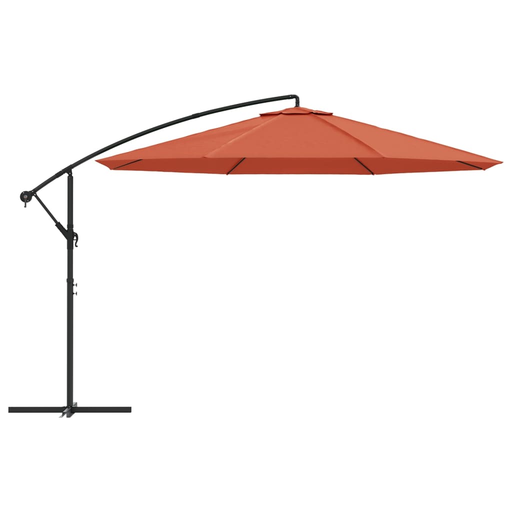 Vidaxl -schwimmendes Parasol mit Aluminiumpol 350 cm Terrakotta -gelöscht