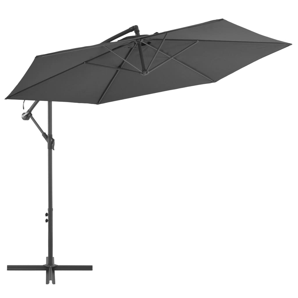 Vidaxl -schwimmendem Parasol mit Aluminiumpol 300 cm Anthrazit -gelöscht