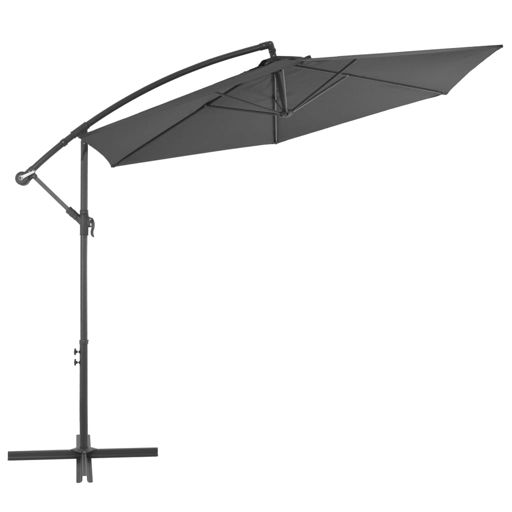Vidaxl -schwimmendem Parasol mit Aluminiumpol 300 cm Anthrazit -gelöscht