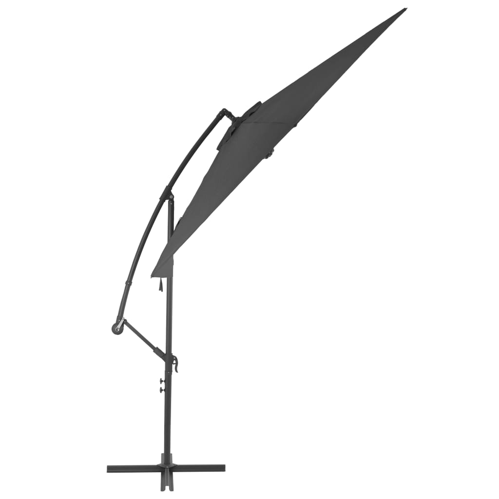 Vidaxl -schwimmendem Parasol mit Aluminiumpol 300 cm Anthrazit -gelöscht