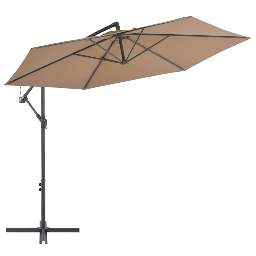 Vidaxl -schwimmendes Parasol mit Aluminiumpol 300 cm Taupe
