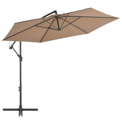 Vidaxl -schwimmendes Parasol mit Aluminiumpol 300 cm Taupe