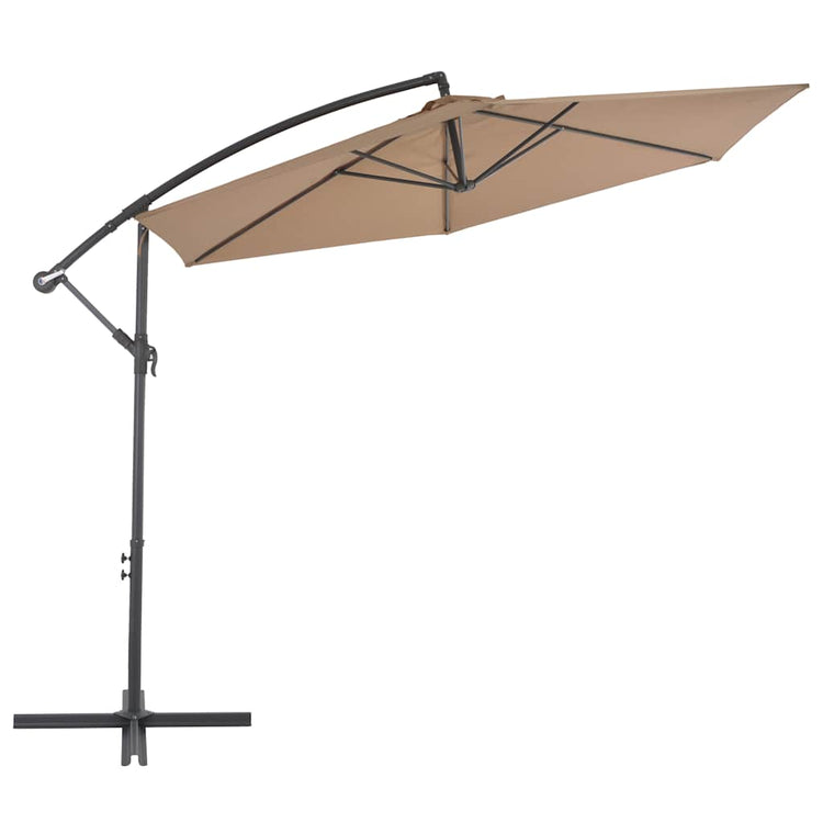 Vidaxl -schwimmendes Parasol mit Aluminiumpol 300 cm Taupe
