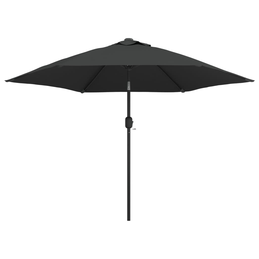 VIDAXL -Parasol mit LED -Beleuchtung und Stahlpol 300 cm Anthrazit