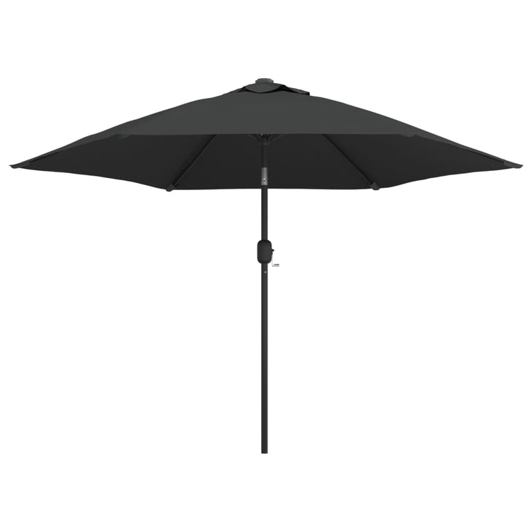 VIDAXL -Parasol mit LED -Beleuchtung und Stahlpol 300 cm Anthrazit