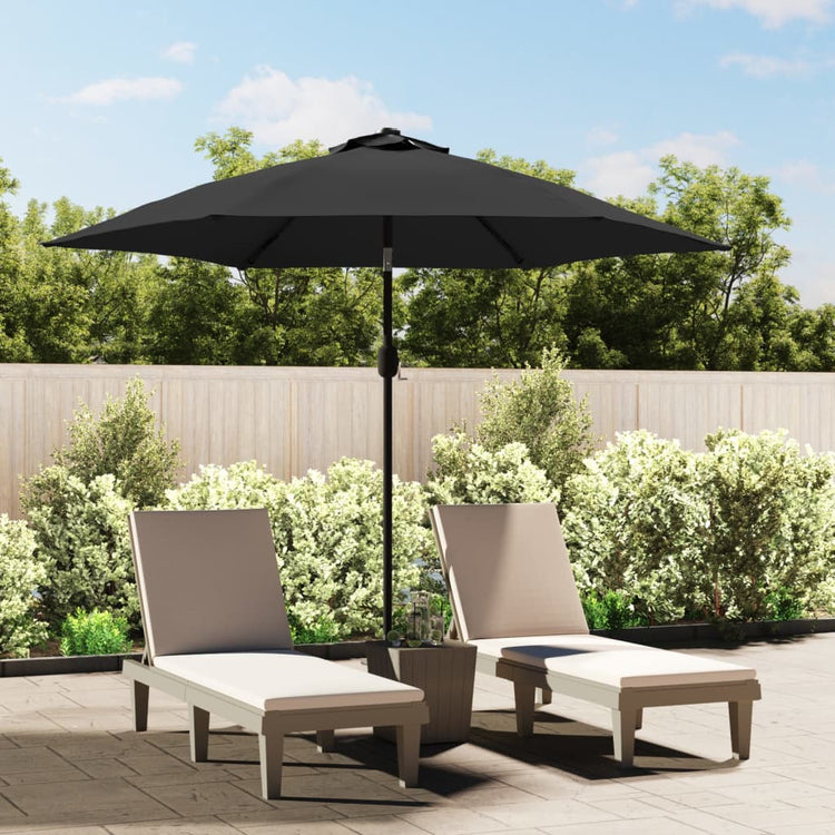 VIDAXL -Parasol mit LED -Beleuchtung und Stahlpol 300 cm Anthrazit