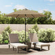 Vidaxl -Parasol mit LED -Beleuchtung und Stahlpol 300 cm Taupe