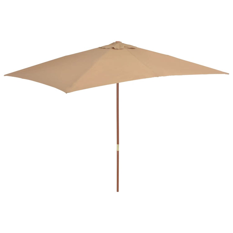 Vidaxl -Parasol mit Holzstange 200x300 cm Taupe