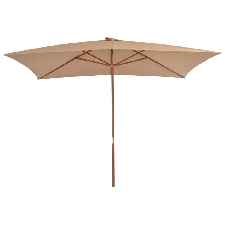 Vidaxl -Parasol mit Holzstange 200x300 cm Taupe