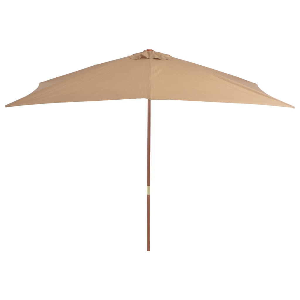 Vidaxl -Parasol mit Holzstange 200x300 cm Taupe