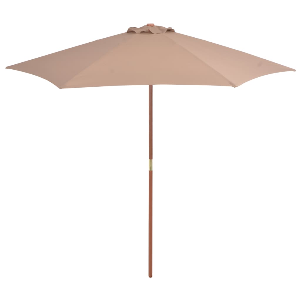 Vidaxl -Parasol mit Holzstast 270 cm Taupe