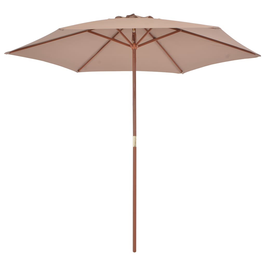Vidaxl -Parasol mit Holzstast 270 cm Taupe