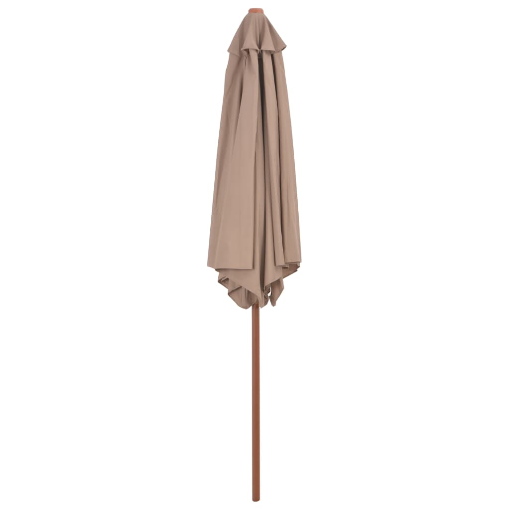 Vidaxl -Parasol mit Holzstast 270 cm Taupe