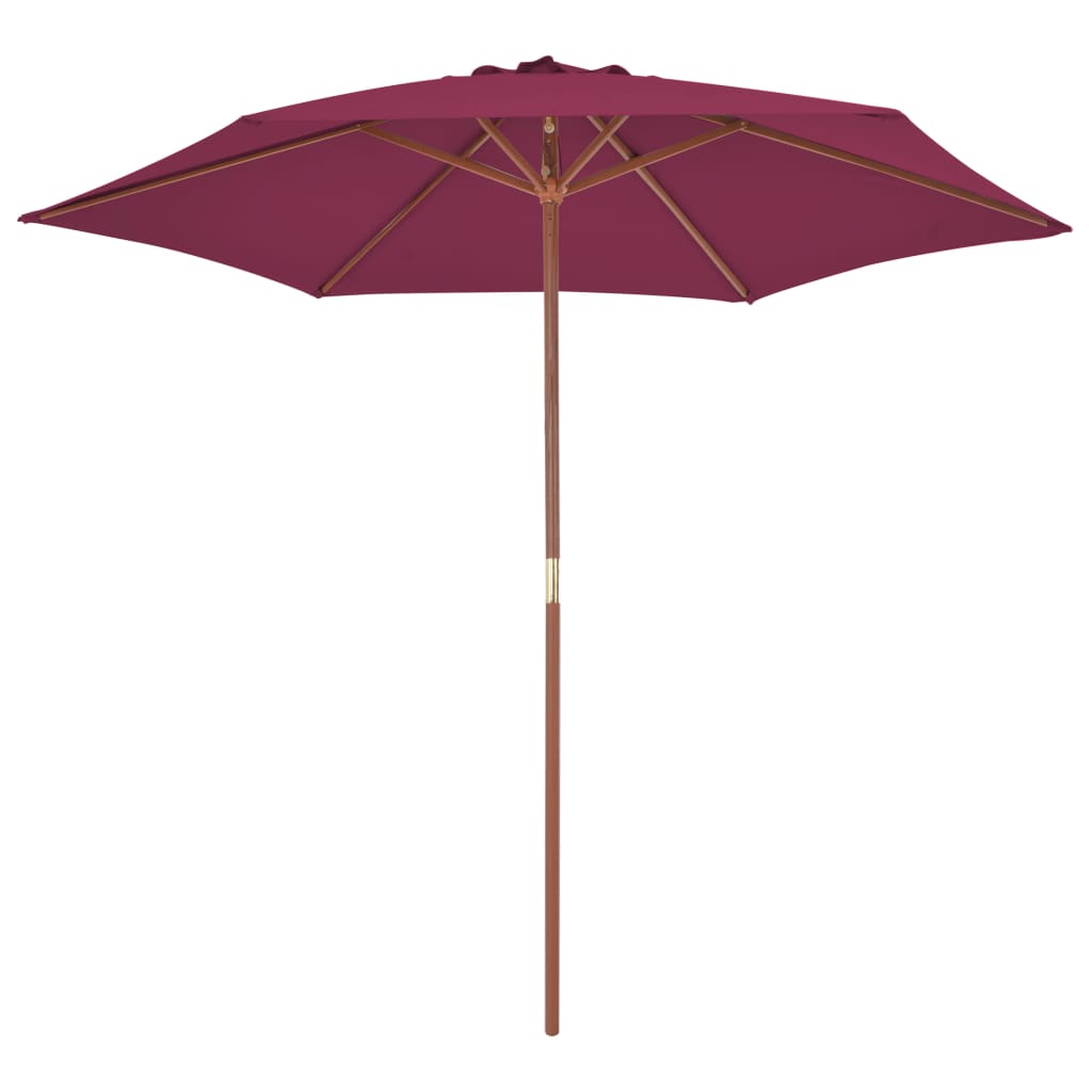 Vidaxl Parasol mit Holzstange 270 cm Bordeaux Rot