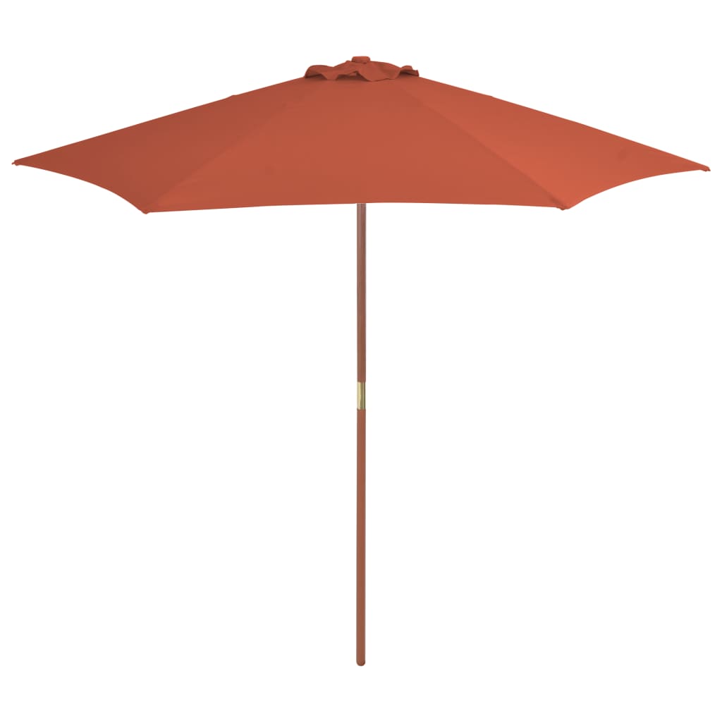 Vidaxl Parasol mit Holzstange 270 cm Terrakotta