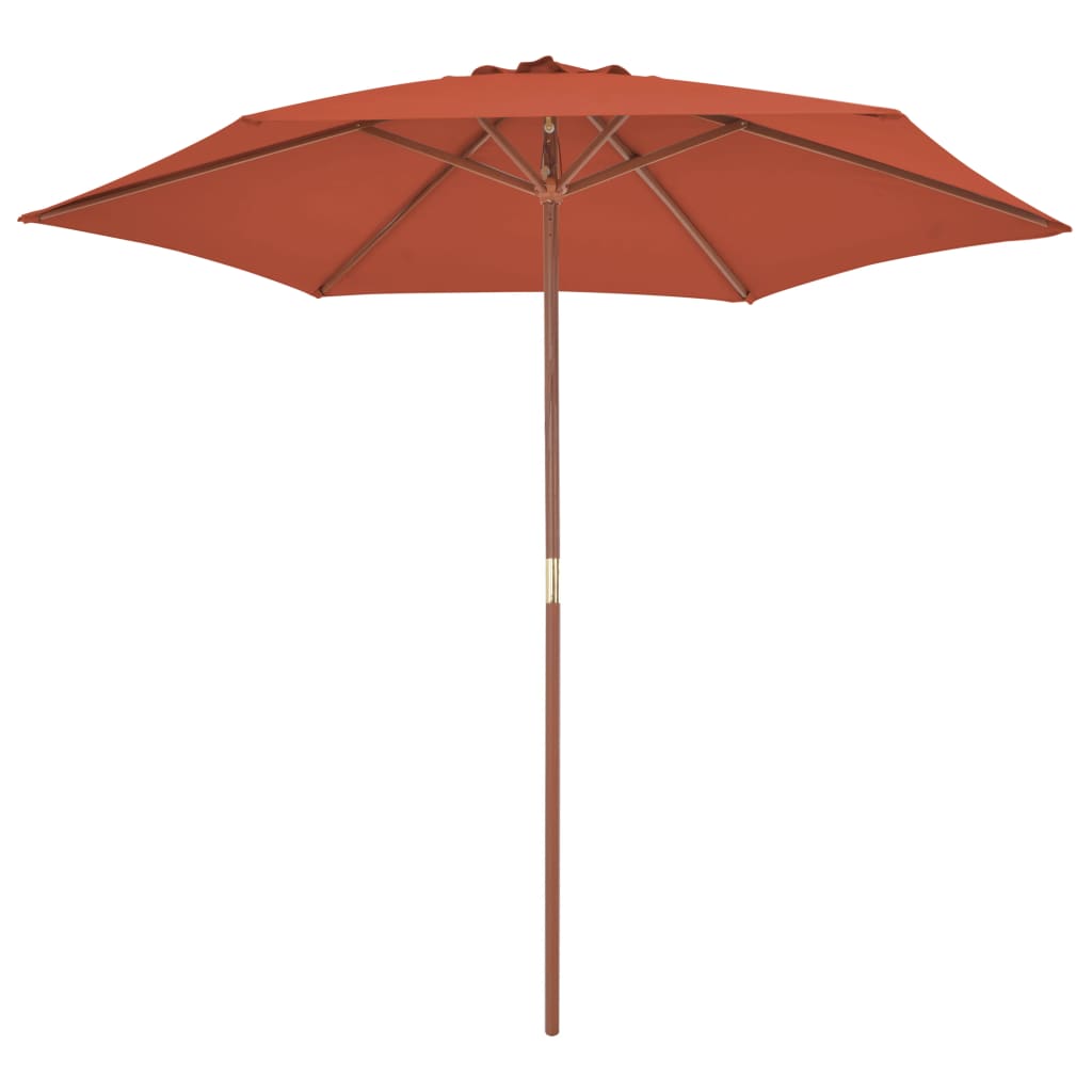 Vidaxl Parasol mit Holzstange 270 cm Terrakotta