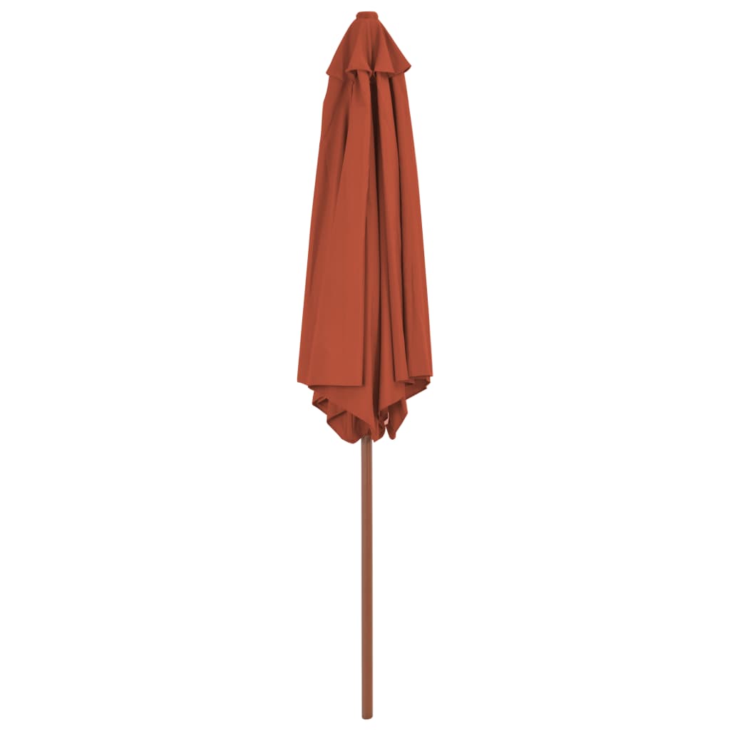 Vidaxl Parasol mit Holzstange 270 cm Terrakotta
