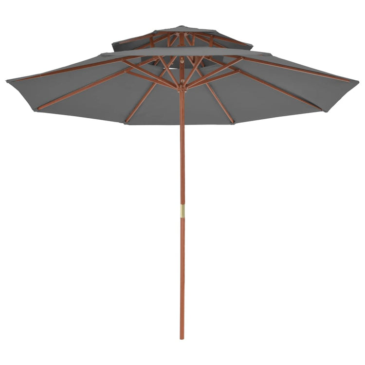 Vidaxl Parasol Double Decker mit Holzstange 270 cm Anthrazit