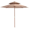 Vidaxl Parasol Double Decker mit Holzstange 270 cm Taupe