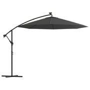 Vidaxl -schwimmender Parasol mit LED -Beleuchtungsstahlstahl 300 cm Anthrazit - afbeelding 2
