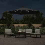 Vidaxl -schwimmender Parasol mit LED -Beleuchtungsstahlstahl 300 cm Anthrazit - afbeelding 3