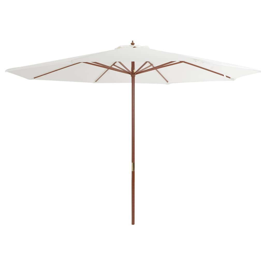 Vidaxl -Parasol mit Holzstange 350 cm Sandweiß