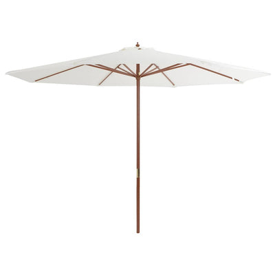 Vidaxl -Parasol mit Holzstange 350 cm Sandweiß