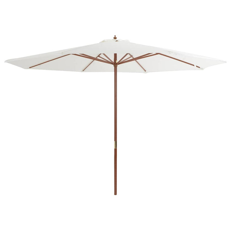 Vidaxl -Parasol mit Holzstange 350 cm Sandweiß
